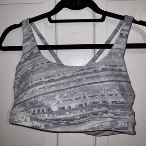 Lululemon Energy Bra. Size 10. White Grey.